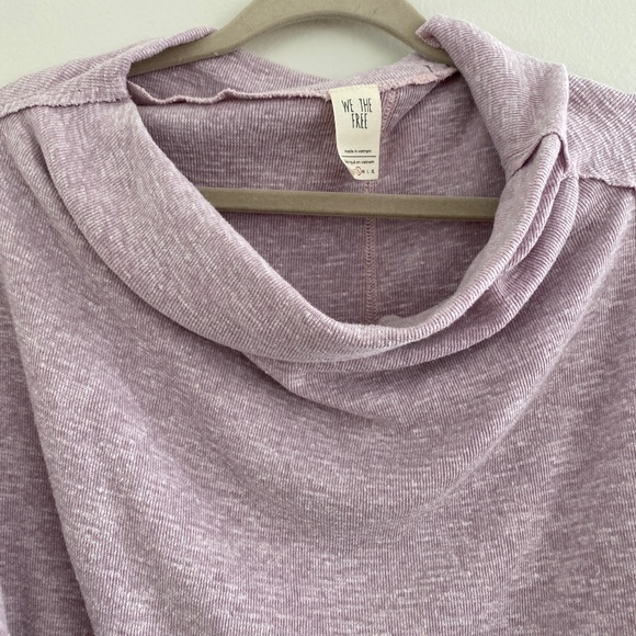 Free people purple cow neck long sleeve purple top womens size small - Picture 6 of 8